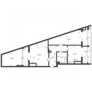 2-к квартира, вторичка, 93м2, 2/12 этаж