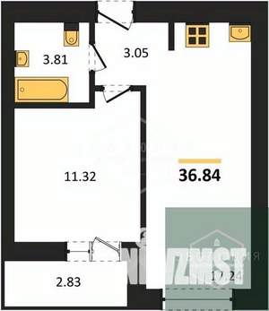 1-к квартира, вторичка, 37м2, 7/9 этаж