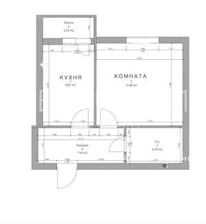 1-к квартира, вторичка, 41м2, 2/9 этаж