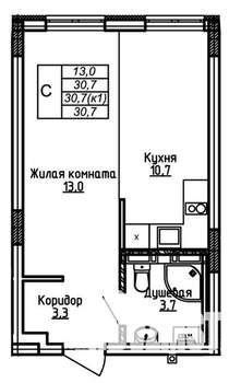 1-к квартира, вторичка, 31м2, 2/5 этаж