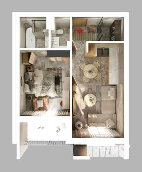 1-к квартира, вторичка, 54м2, 6/14 этаж