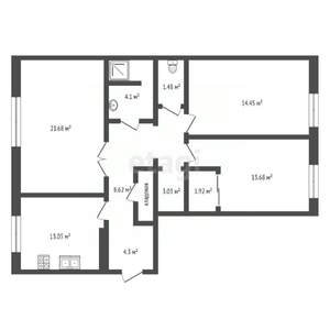 3-к квартира, вторичка, 86м2, 3/9 этаж