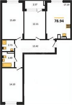 2-к квартира, вторичка, 64м2, 5/9 этаж