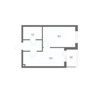 1-к квартира, строящийся дом, 33м2, 4/8 этаж