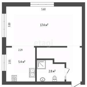 Студия квартира, вторичка, 31м2, 1/5 этаж