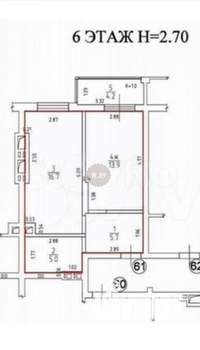 1-к квартира, вторичка, 45м2, 6/8 этаж