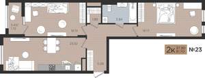 2-к квартира, строящийся дом, 82м2, 4/10 этаж
