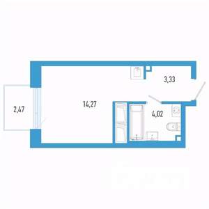 Студия квартира, вторичка, 22м2, 6/26 этаж