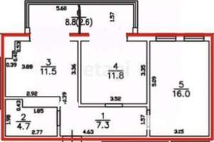 2-к квартира, вторичка, 62м2, 10/10 этаж