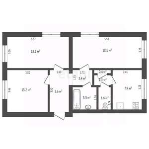 3-к квартира, вторичка, 73м2, 1/4 этаж