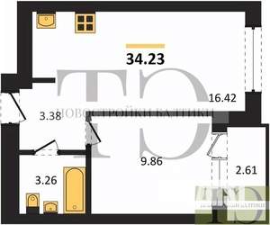 1-к квартира, вторичка, 34м2, 4/9 этаж