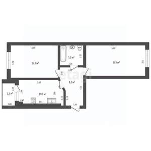 2-к квартира, вторичка, 65м2, 5/10 этаж