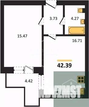 1-к квартира, вторичка, 42м2, 1/9 этаж