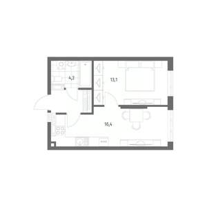 1-к квартира, вторичка, 38м2, 3/8 этаж