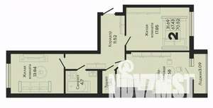 2-к квартира, вторичка, 71м2, 1/10 этаж