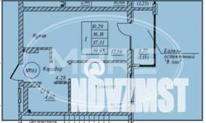 1-к квартира, вторичка, 40м2, 5/9 этаж
