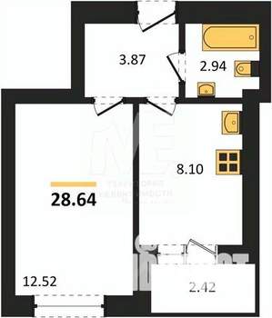 1-к квартира, вторичка, 29м2, 8/9 этаж