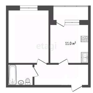 1-к квартира, вторичка, 38м2, 1/8 этаж