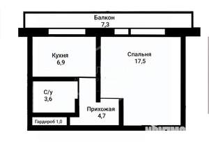 1-к квартира, вторичка, 34м2, 4/5 этаж