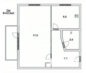 1-к квартира, вторичка, 33м2, 5/5 этаж