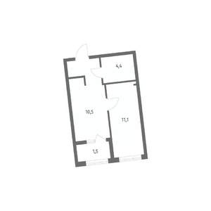 1-к квартира, строящийся дом, 31м2, 6/8 этаж