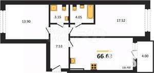 3-к квартира, вторичка, 89м2, 1/9 этаж