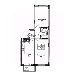 2-к квартира, вторичка, 60м2, 5/9 этаж