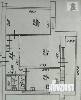 2-к квартира, вторичка, 47м2, 6/9 этаж