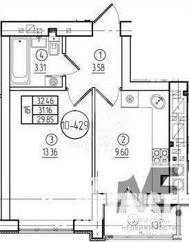 1-к квартира, вторичка, 31м2, 7/9 этаж