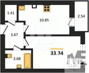 1-к квартира, вторичка, 33м2, 7/9 этаж