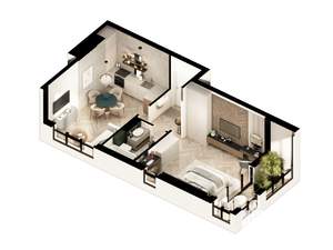 1-к квартира, строящийся дом, 48м2, 2/7 этаж