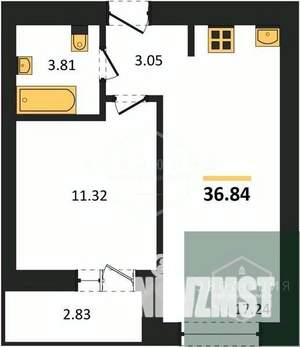 1-к квартира, вторичка, 37м2, 9/9 этаж