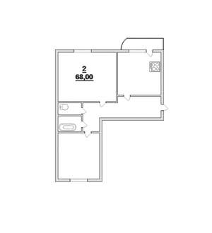 2-к квартира, вторичка, 69м2, 1/16 этаж