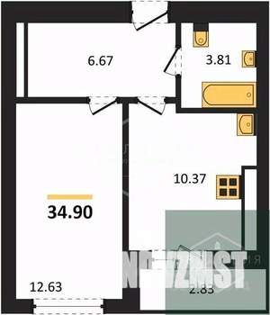 1-к квартира, вторичка, 35м2, 6/9 этаж
