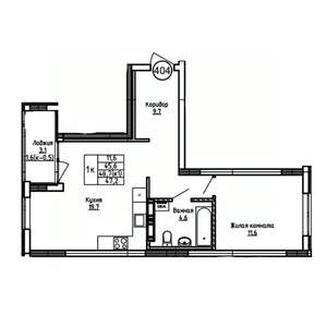 1-к квартира, вторичка, 47м2, 6/9 этаж