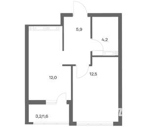 1-к квартира, строящийся дом, 36м2, 10/18 этаж