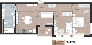 2-к квартира, вторичка, 69м2, 5/10 этаж