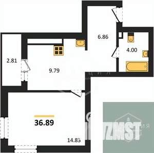 1-к квартира, вторичка, 37м2, 9/9 этаж