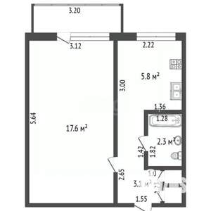2-к квартира, вторичка, 31м2, 3/5 этаж