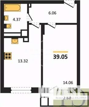 1-к квартира, вторичка, 39м2, 4/9 этаж