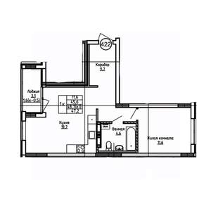 1-к квартира, вторичка, 47м2, 8/9 этаж