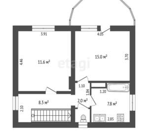 2-к квартира, вторичка, 43м2, 2/3 этаж