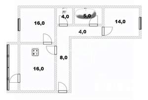 2-к квартира, вторичка, 66м2, 8/8 этаж