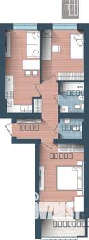 2-к квартира, строящийся дом, 59м2, 2/4 этаж