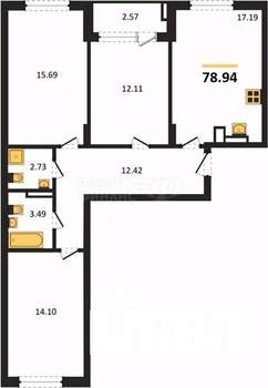 1-к квартира, вторичка, 38м2, 2/9 этаж