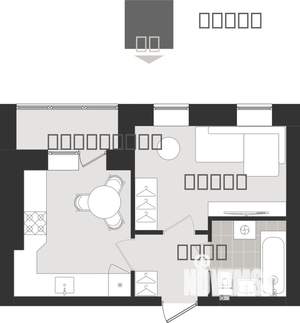 1-к квартира, вторичка, 29м2, 2/9 этаж