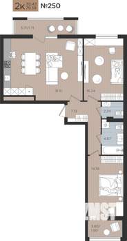 2-к квартира, вторичка, 80м2, 3/10 этаж