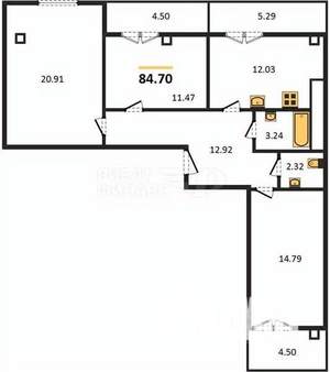 1-к квартира, вторичка, 35м2, 3/9 этаж