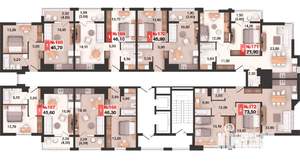 1-к квартира, вторичка, 46м2, 12/15 этаж