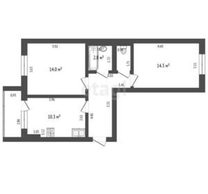 2-к квартира, вторичка, 52м2, 5/8 этаж